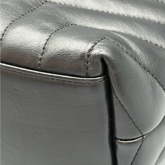 Yves Saint Laurent Black Quilted Leather Shoulder Bag with Silver Hardware - Picture 8 of 13